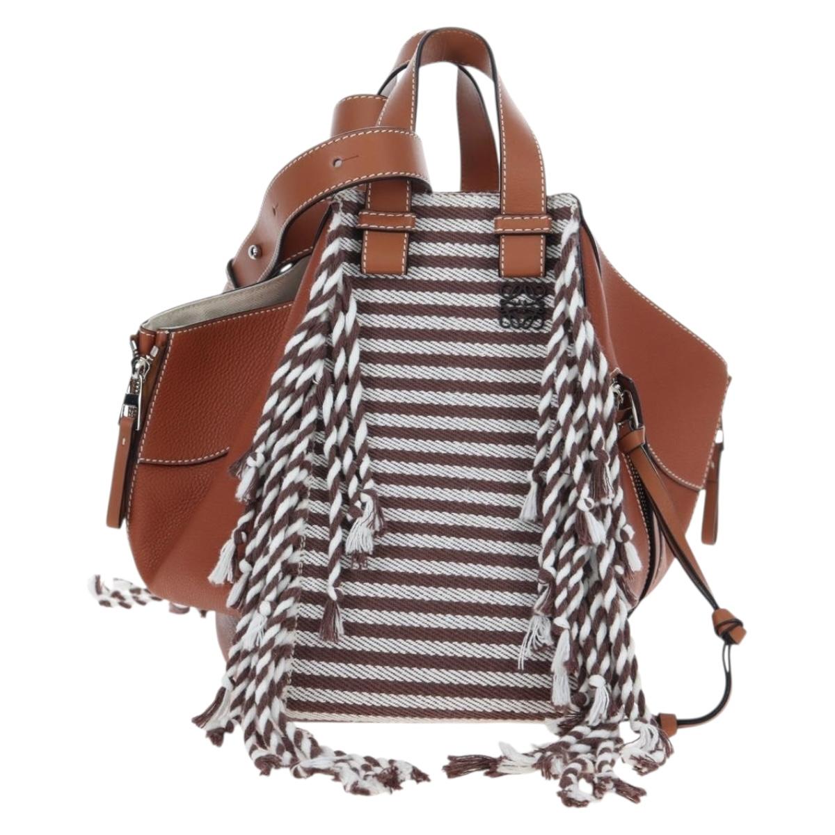 LOEWE Hammock Small Hand Bag Leather 2way Brown Silver Auth 191725SAM - Jerrillo image 2