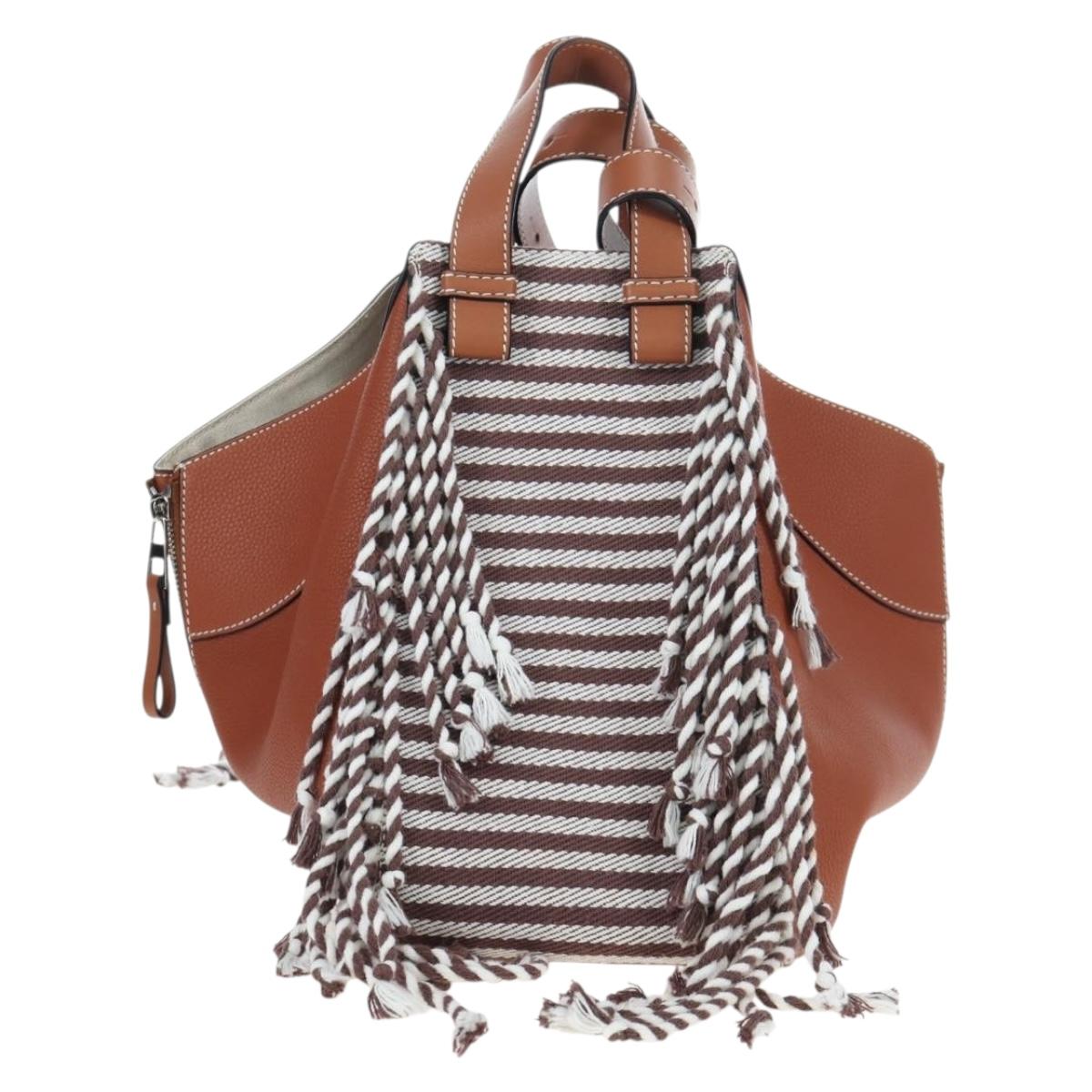 LOEWE Hammock Small Hand Bag Leather 2way Brown Silver Auth 191725SAM - Jerrillo image 3