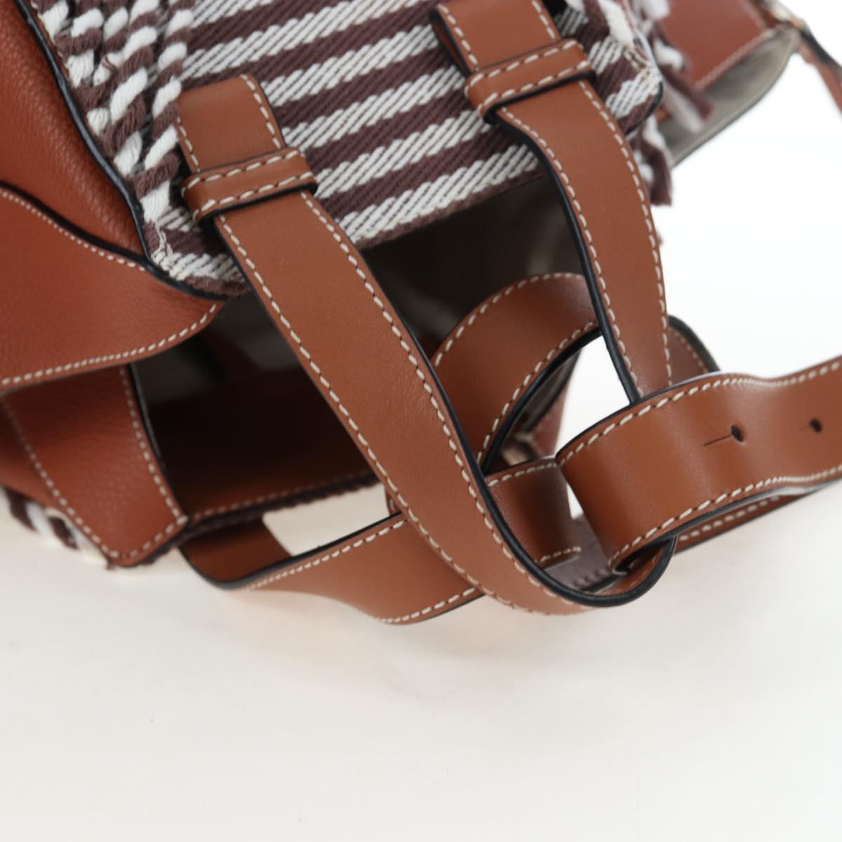 LOEWE Hammock Small Hand Bag Leather 2way Brown Silver Auth 191725SAM - Jerrillo image 7