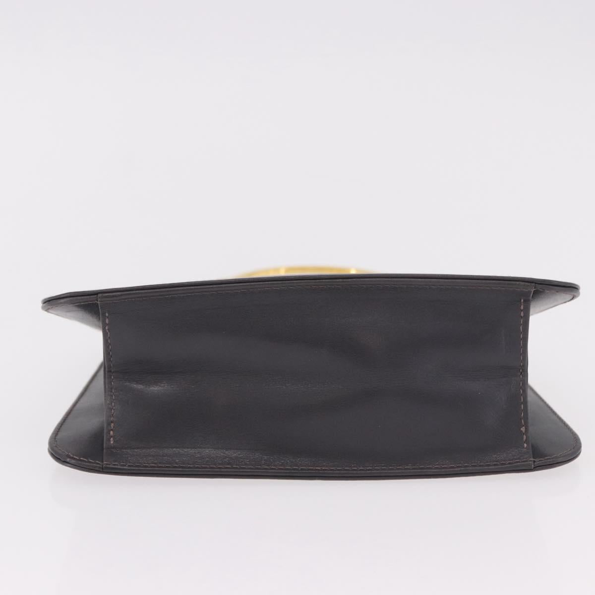 Salvatore Ferragamo Metal Hand Bag Leather Gray Gold Tone Auth 191753A - Jerrillo image 9