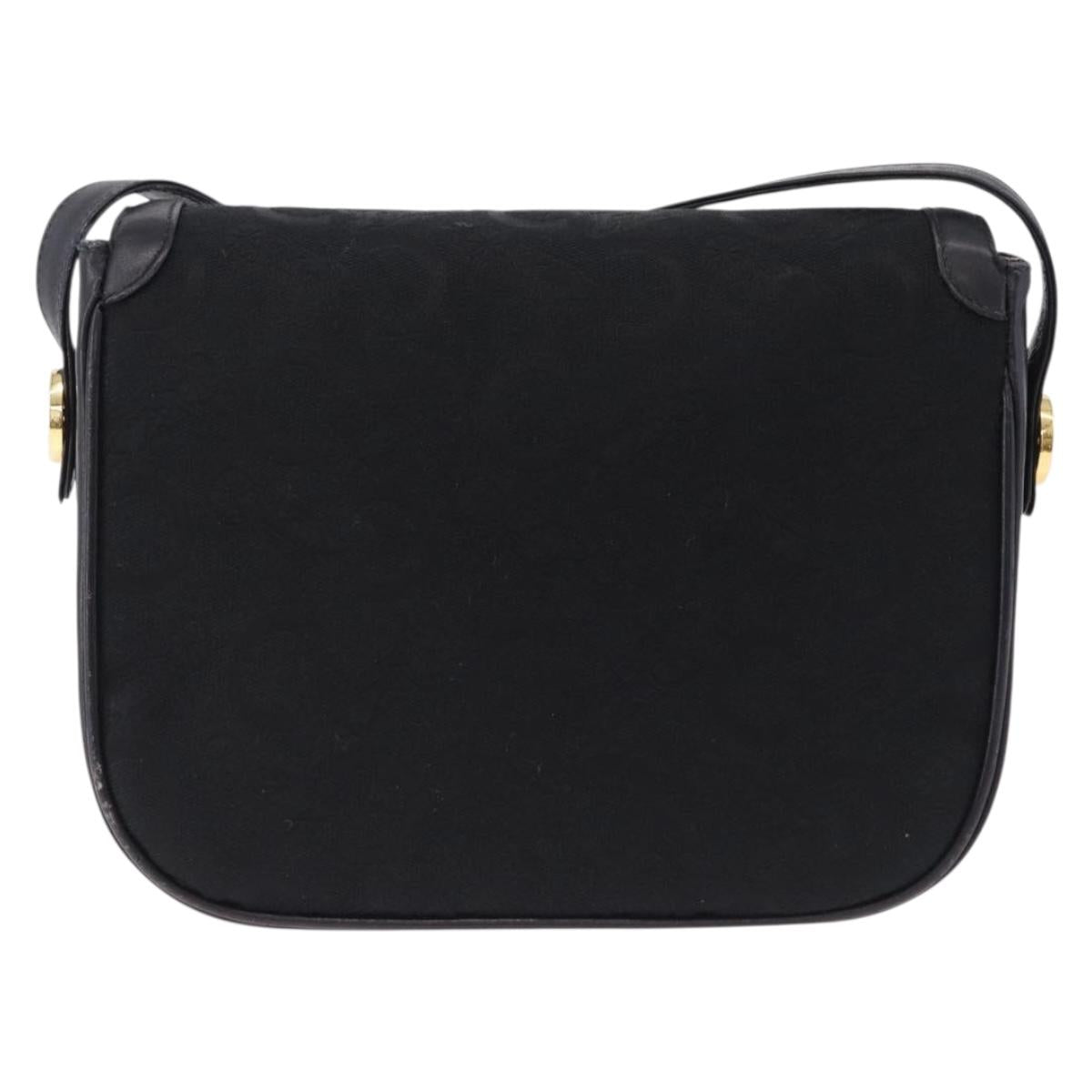 CELINE C Saluki Horse Carriage Shoulder Bag Black Gold Tone Auth 191767A - Jerrillo image 2