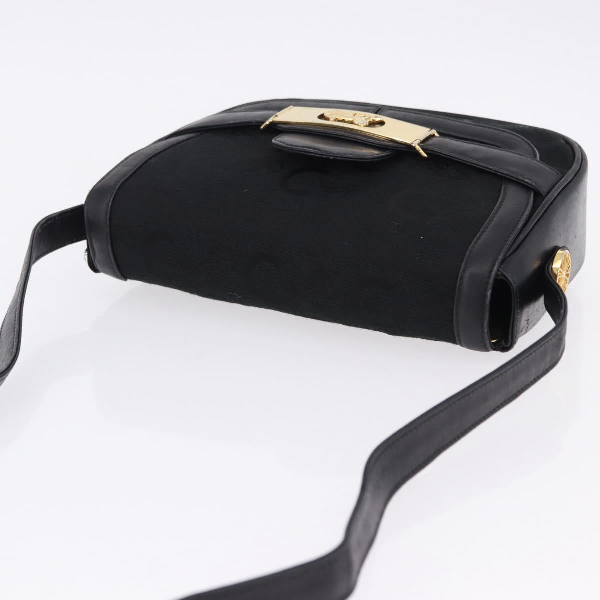 CELINE C Saluki Horse Carriage Shoulder Bag Black Gold Tone Auth 191767A - Jerrillo image 6