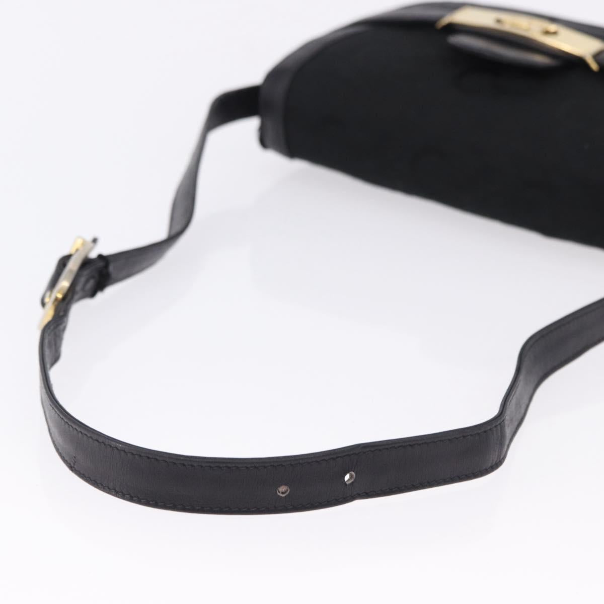 CELINE C Saluki Horse Carriage Shoulder Bag Black Gold Tone Auth 191767A - Jerrillo image 7