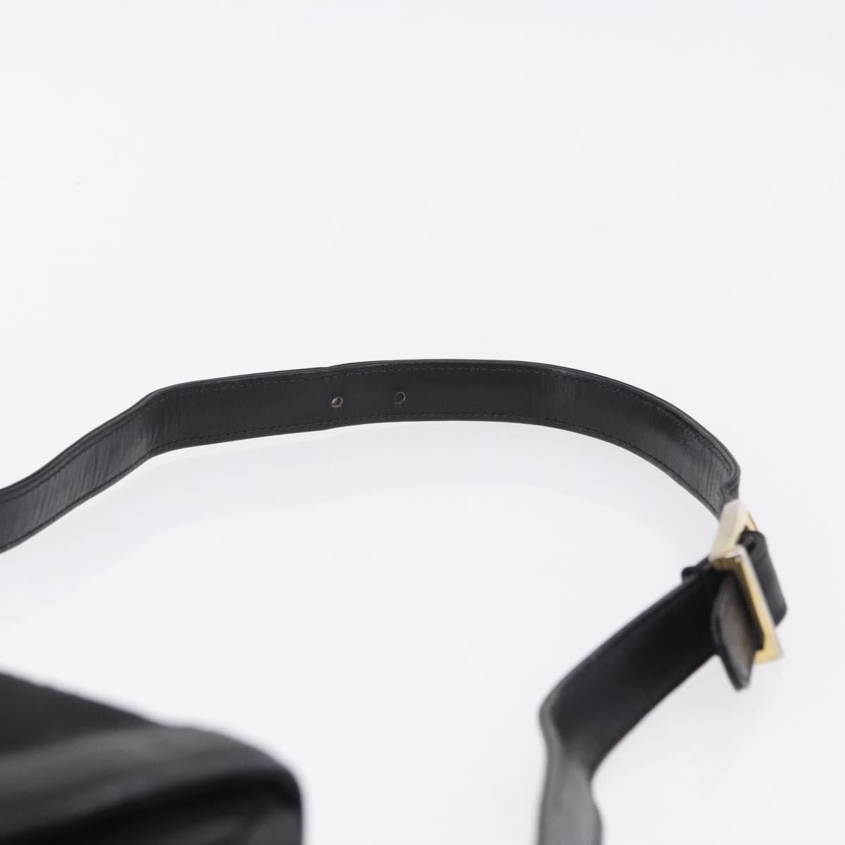 CELINE C Saluki Horse Carriage Shoulder Bag Black Gold Tone Auth 191767A - Jerrillo image 8