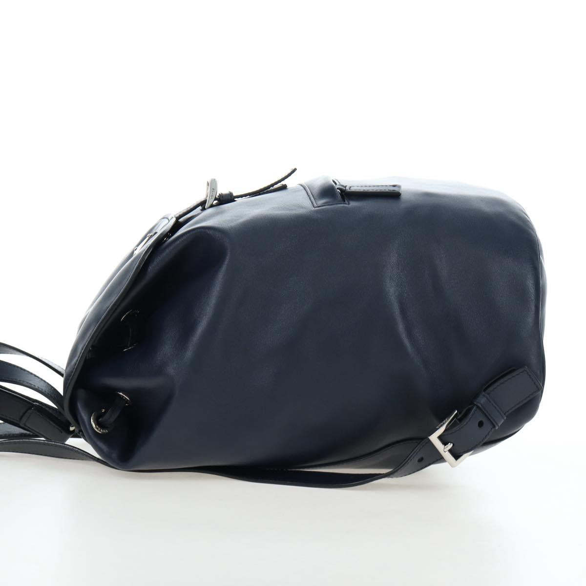 PRADA Backpack Leather Navy Silver Auth 191791V - Jerrillo image 3