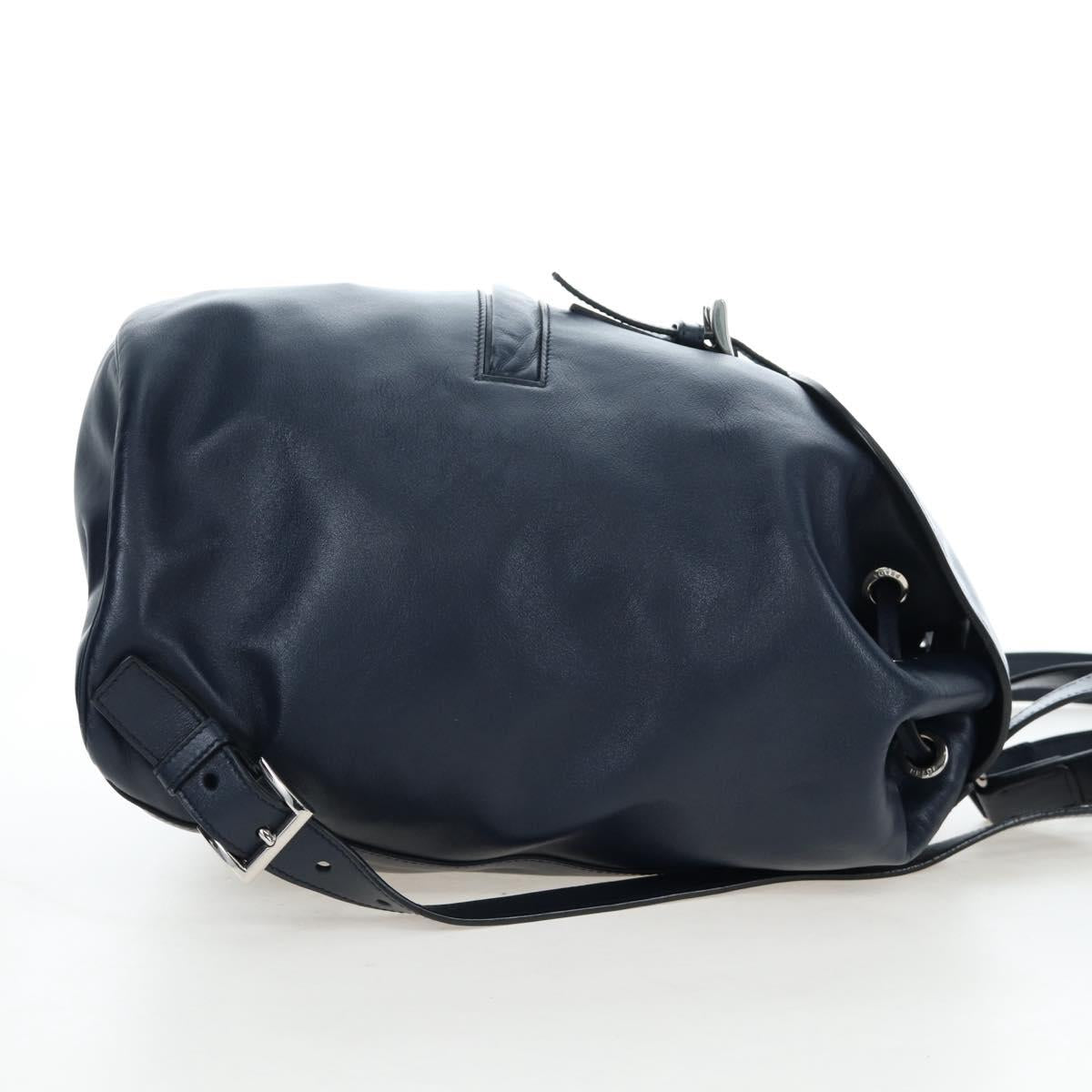 PRADA Backpack Leather Navy Silver Auth 191791V - Jerrillo image 4