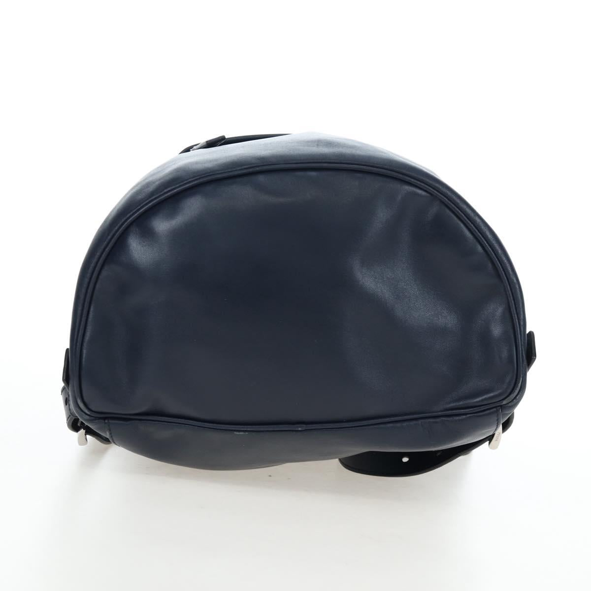 PRADA Backpack Leather Navy Silver Auth 191791V - Jerrillo image 5