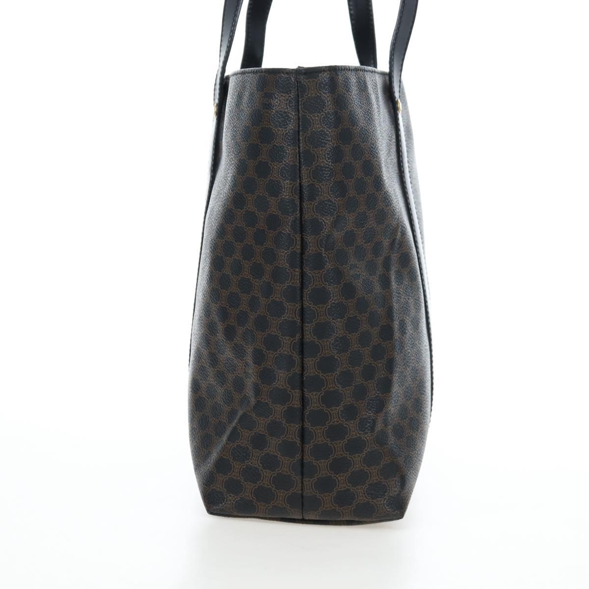CELINE Macadam Canvas Hand Bag PVC Leather Black Gold Auth 191811V - Jerrillo image 6