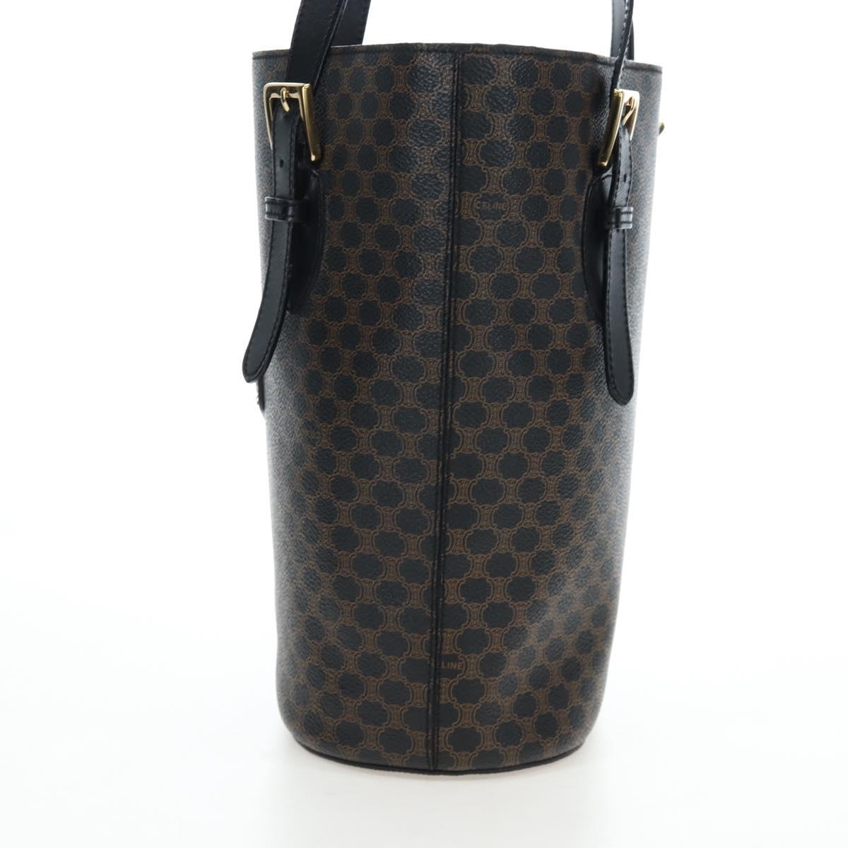 CELINE Macadam Canvas Tote Bag PVC Leather Black Gold Auth 191815V - Jerrillo image 4