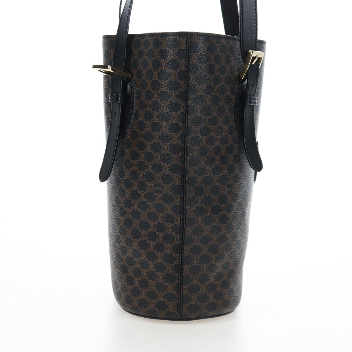 CELINE Macadam Canvas Tote Bag PVC Leather Black Gold Auth 191815V - Jerrillo image 5