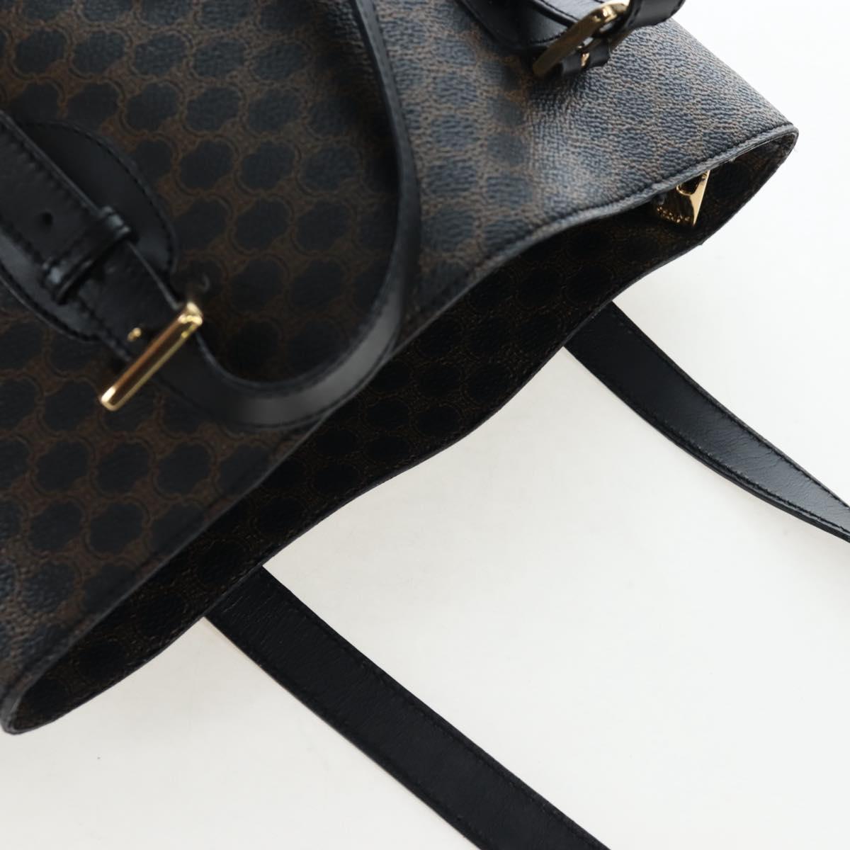 CELINE Macadam Canvas Tote Bag PVC Leather Black Gold Auth 191815V - Jerrillo image 6