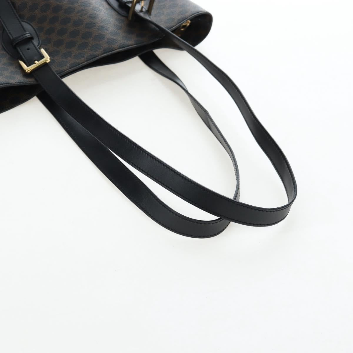 CELINE Macadam Canvas Tote Bag PVC Leather Black Gold Auth 191815V - Jerrillo image 7