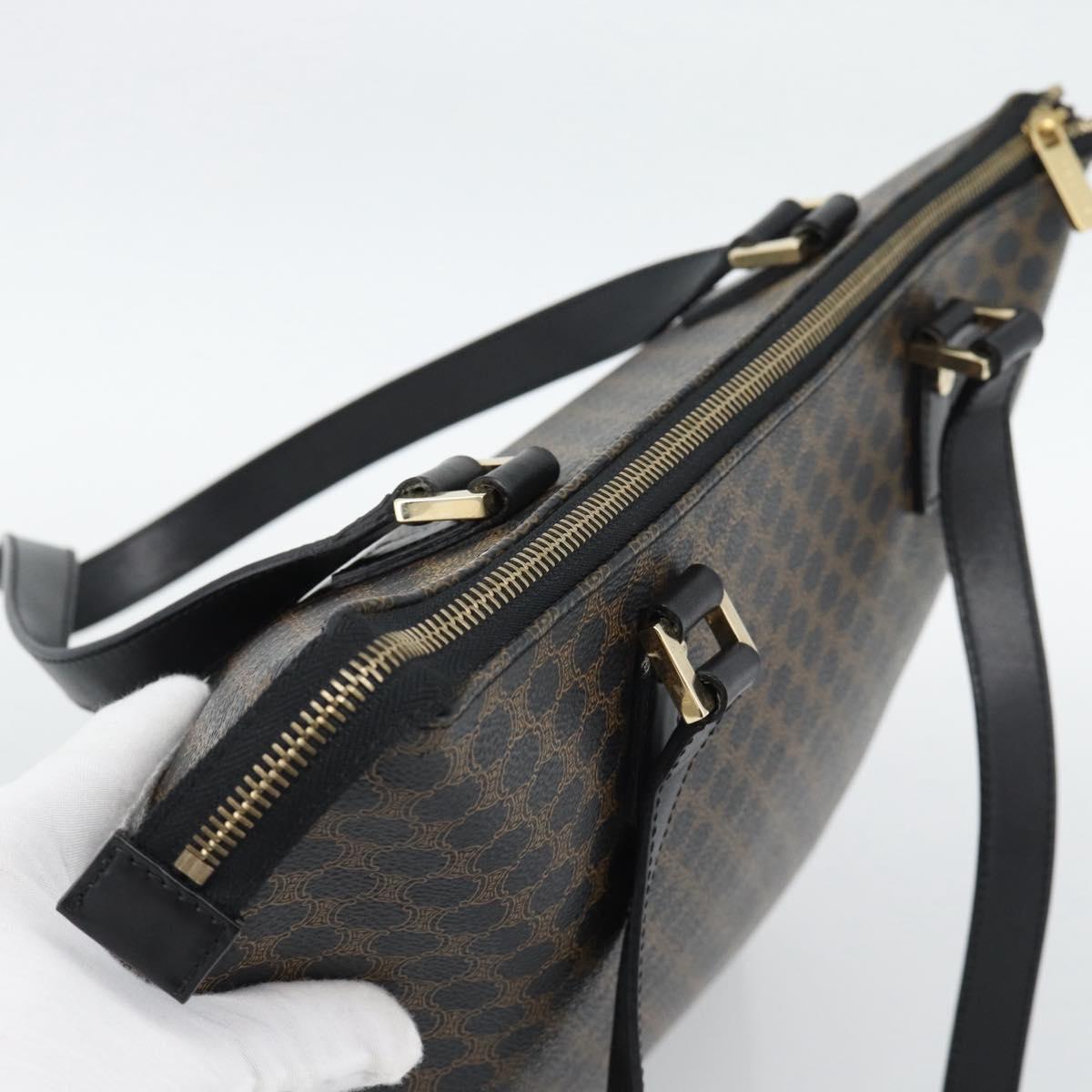 CELINE Macadam Canvas Tote Bag PVC Leather Black Gold Auth 191826V - Jerrillo image 6