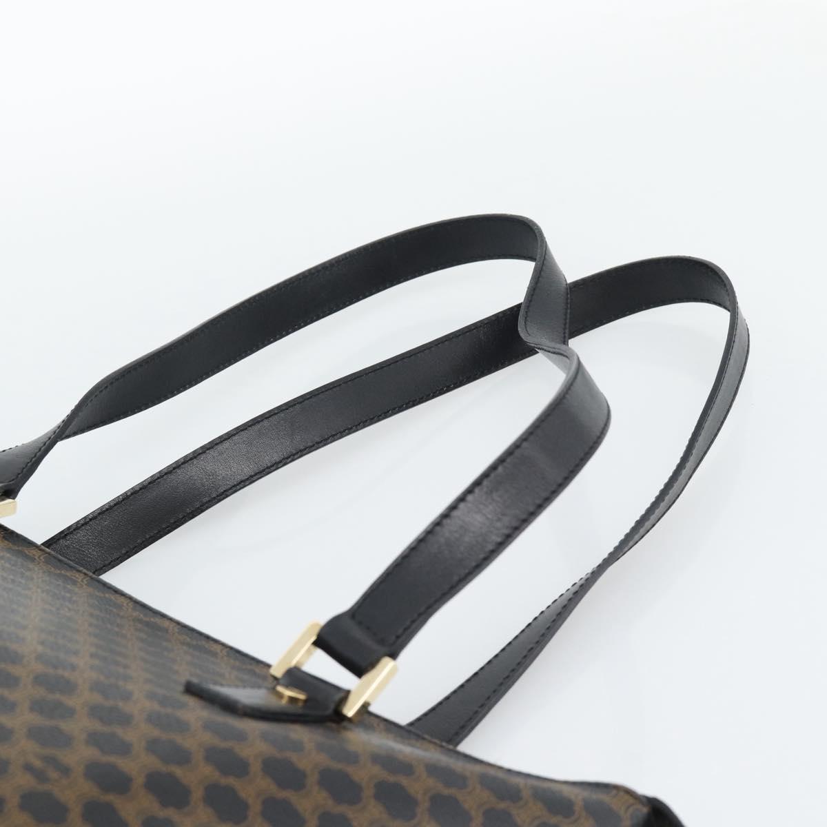 CELINE Macadam Canvas Tote Bag PVC Leather Black Gold Auth 191826V - Jerrillo image 8