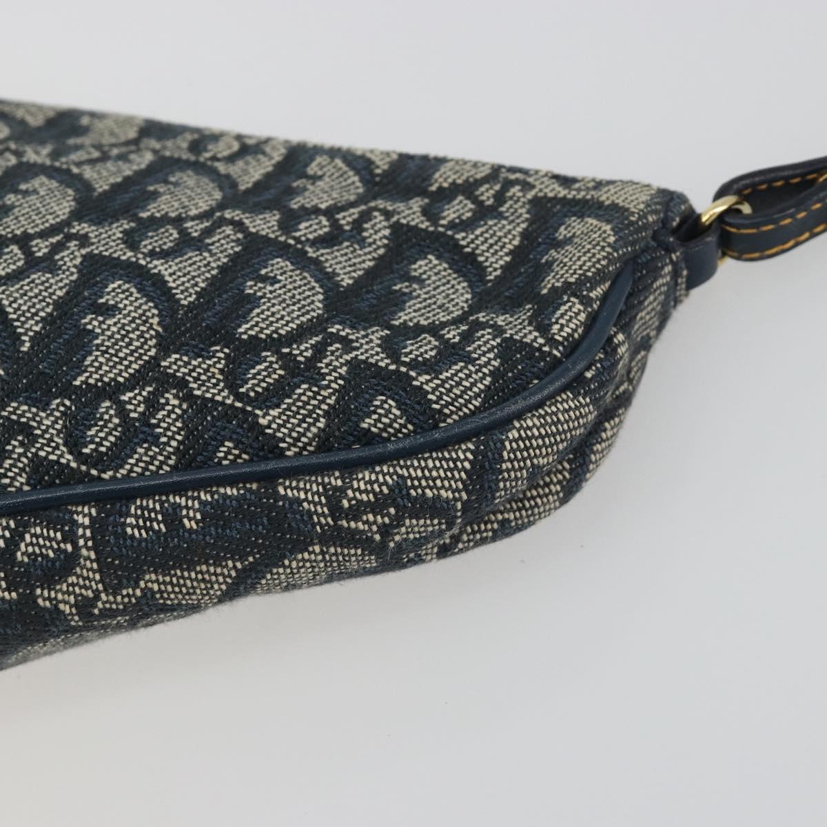 Christian Dior Trotter Canvas Saddle Pouch Navy Gold Auth 191838V - Jerrillo image 10