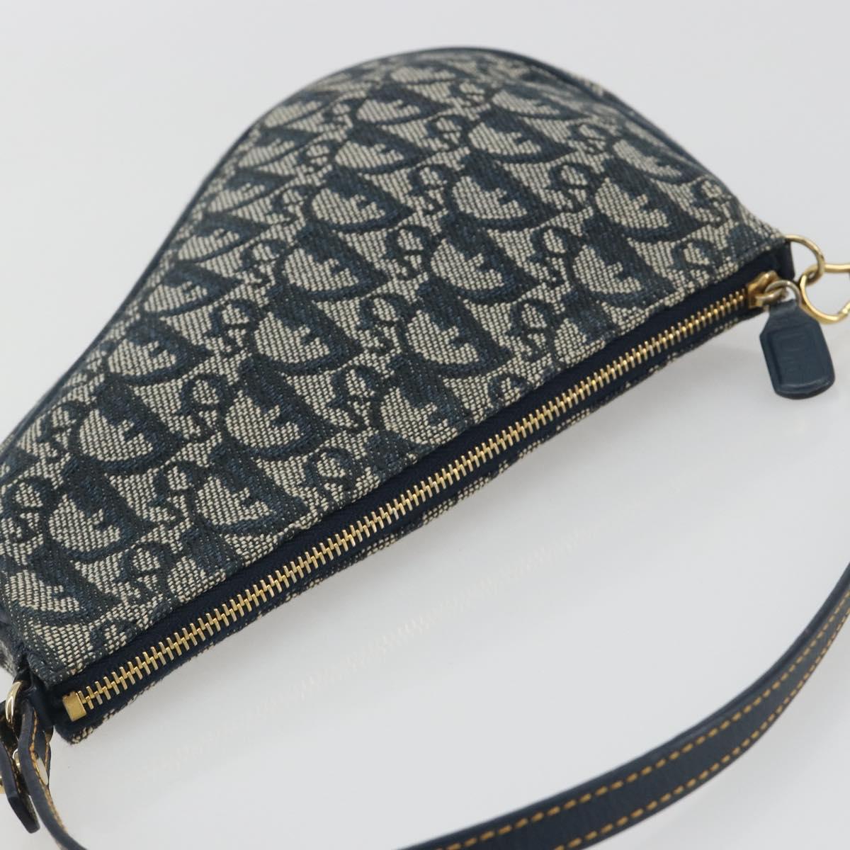 Christian Dior Trotter Canvas Saddle Pouch Navy Gold Auth 191838V - Jerrillo image 6