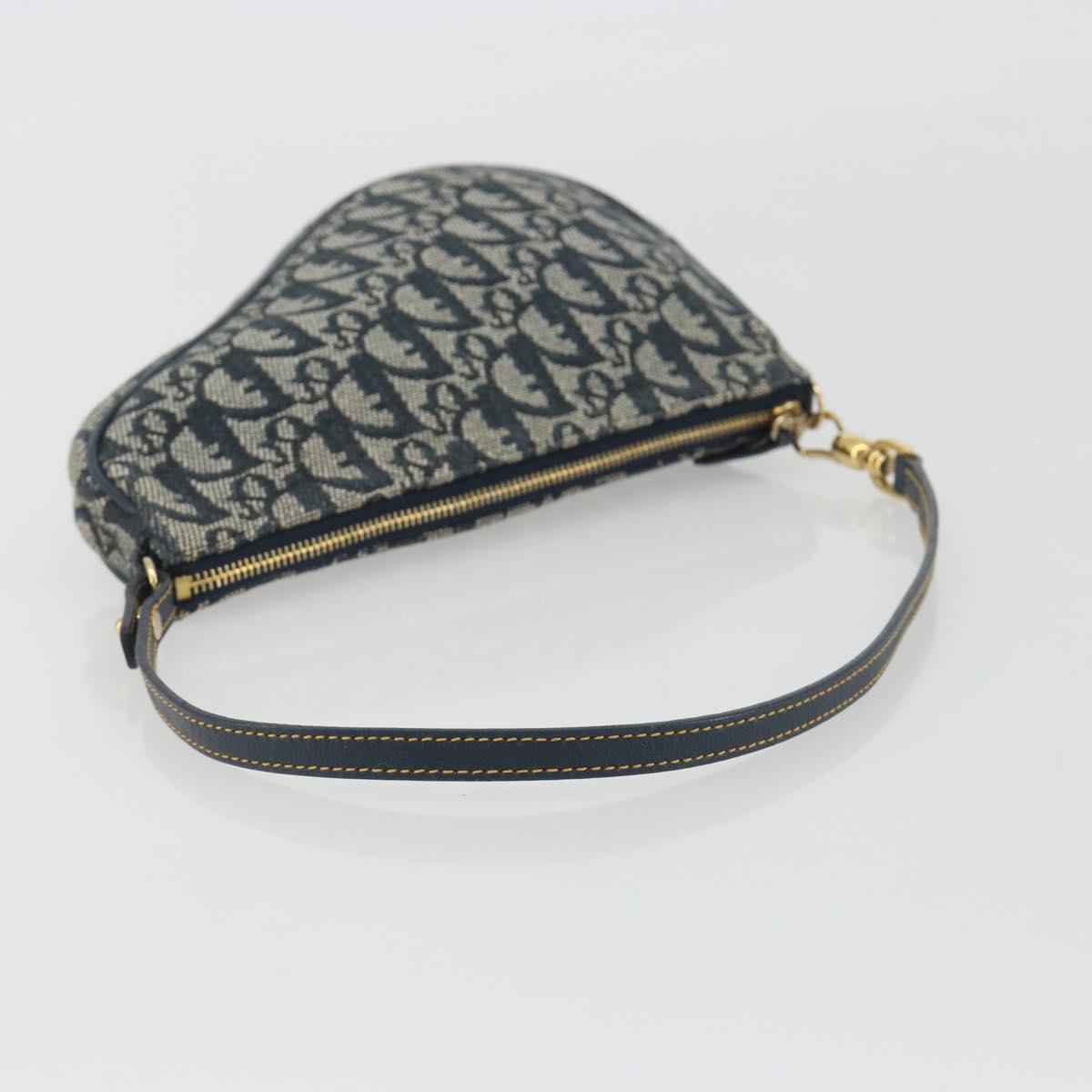 Christian Dior Trotter Canvas Saddle Pouch Navy Gold Auth 191838V - Jerrillo image 7