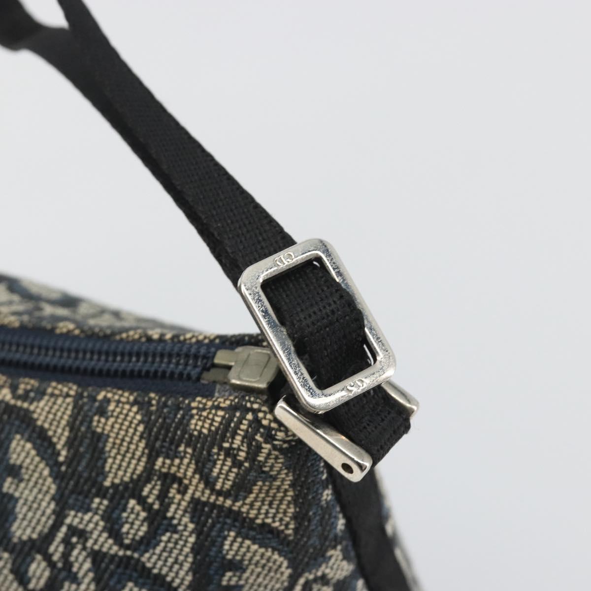 Christian Dior Trotter Canvas Shoulder Bag Navy Silver Auth 191848A - Jerrillo image 10