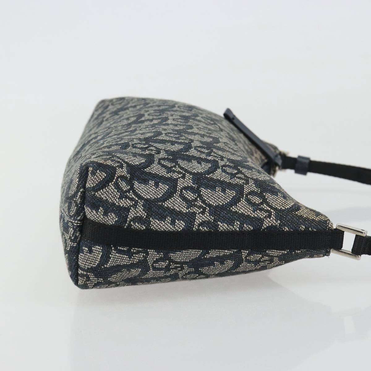 Christian Dior Trotter Canvas Shoulder Bag Navy Silver Auth 191848A - Jerrillo image 3