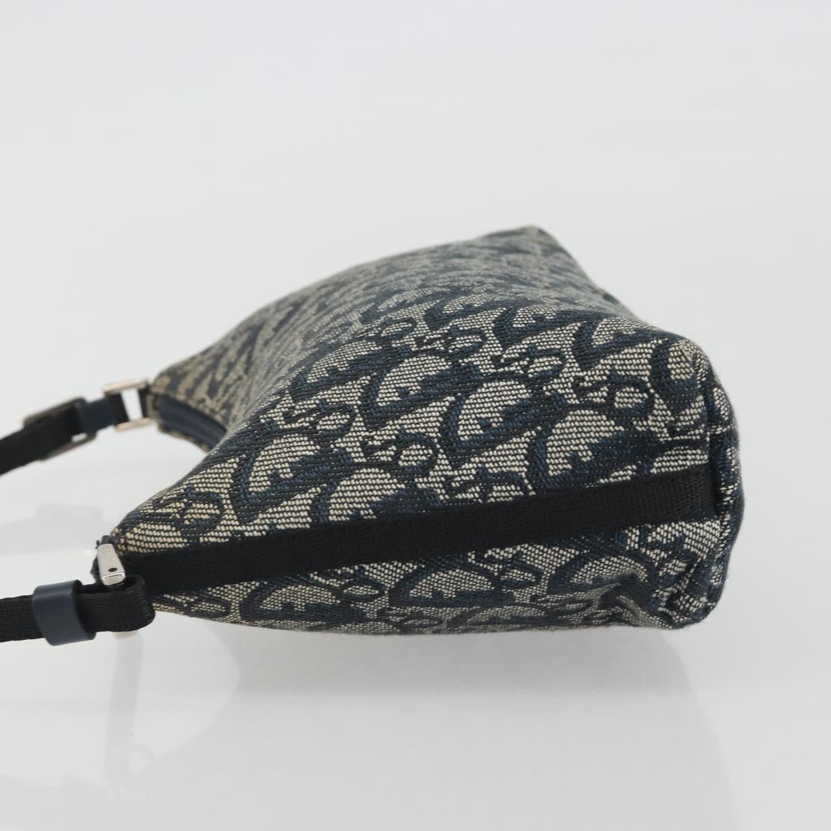 Christian Dior Trotter Canvas Shoulder Bag Navy Silver Auth 191848A - Jerrillo image 4