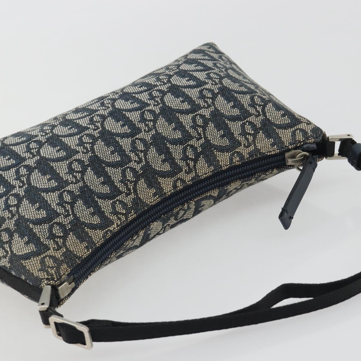 Christian Dior Trotter Canvas Shoulder Bag Navy Silver Auth 191848A - Jerrillo image 6