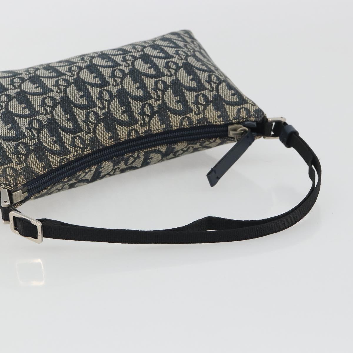 Christian Dior Trotter Canvas Shoulder Bag Navy Silver Auth 191848A - Jerrillo image 8