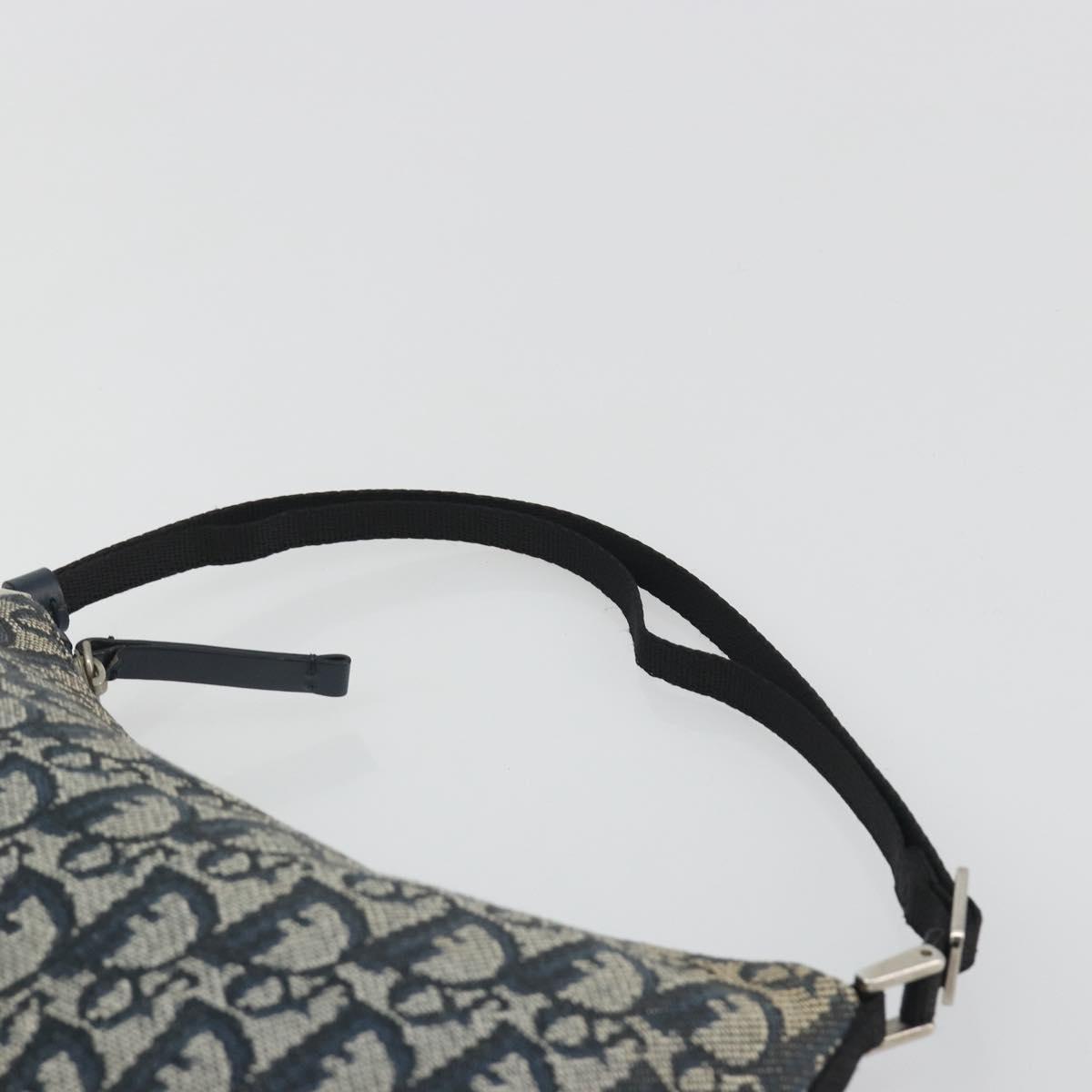 Christian Dior Trotter Canvas Shoulder Bag Navy Silver Auth 191848A - Jerrillo image 9