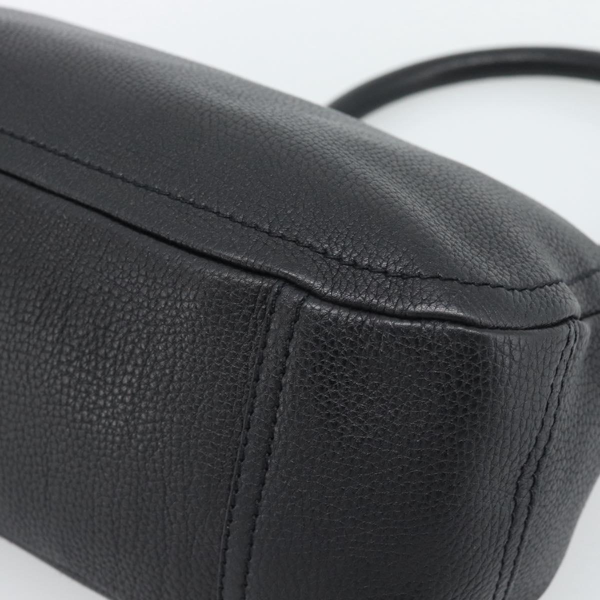 PRADA Hand Bag Leather Black Silver Auth 191866V - Jerrillo image 9