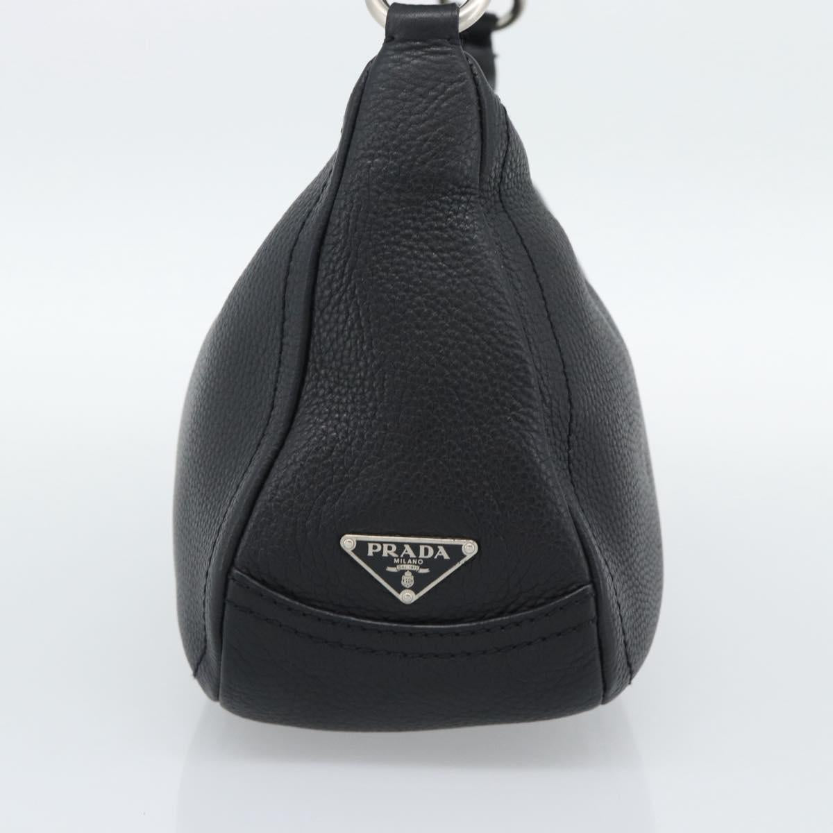 PRADA Hand Bag Leather Black Silver Auth 191866V - Jerrillo image 3