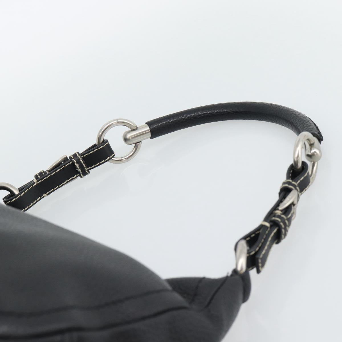 PRADA Hand Bag Leather Black Silver Auth 191866V - Jerrillo image 8
