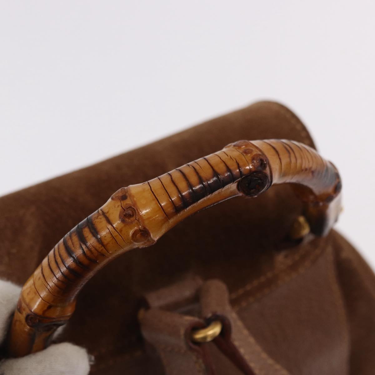 GUCCI Bamboo Backpack Suede Brown Gold 003 1705 0030 Auth 191888 - Jerrillo image 7