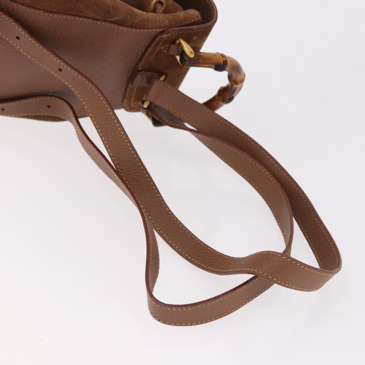 GUCCI Bamboo Backpack Suede Brown Gold 003 1705 0030 Auth 191888 - Jerrillo image 9