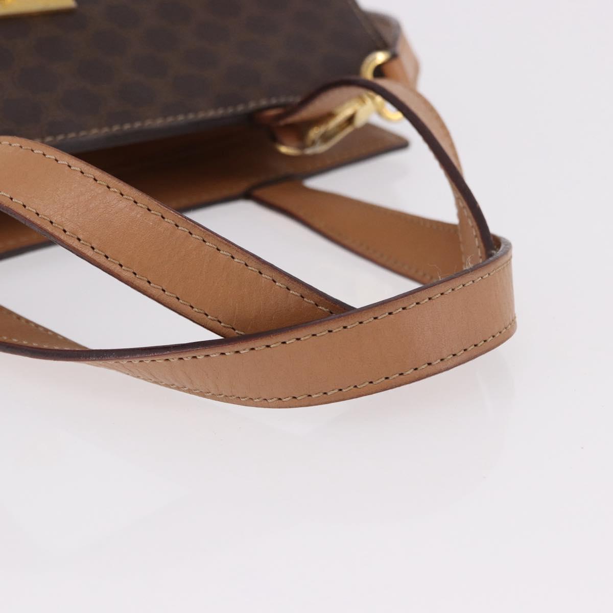 CELINE Macadam Canvas Hand Bag PVC Leather 2way Brown Gold Auth 191900 - Jerrillo image 7
