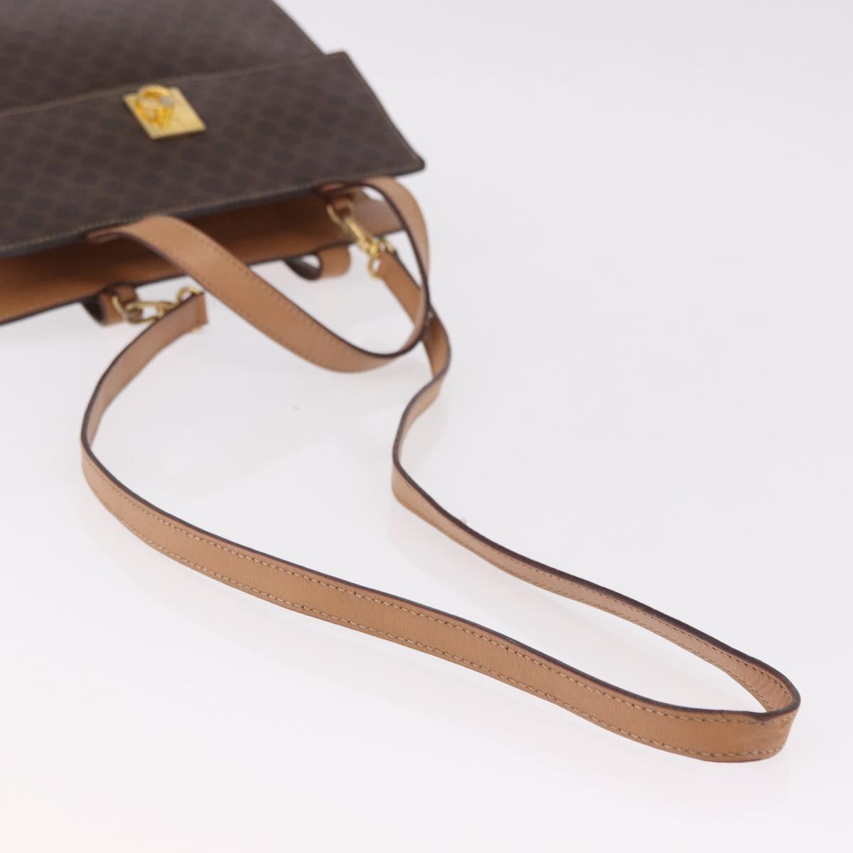 CELINE Macadam Canvas Hand Bag PVC Leather 2way Brown Gold Auth 191900 - Jerrillo image 8