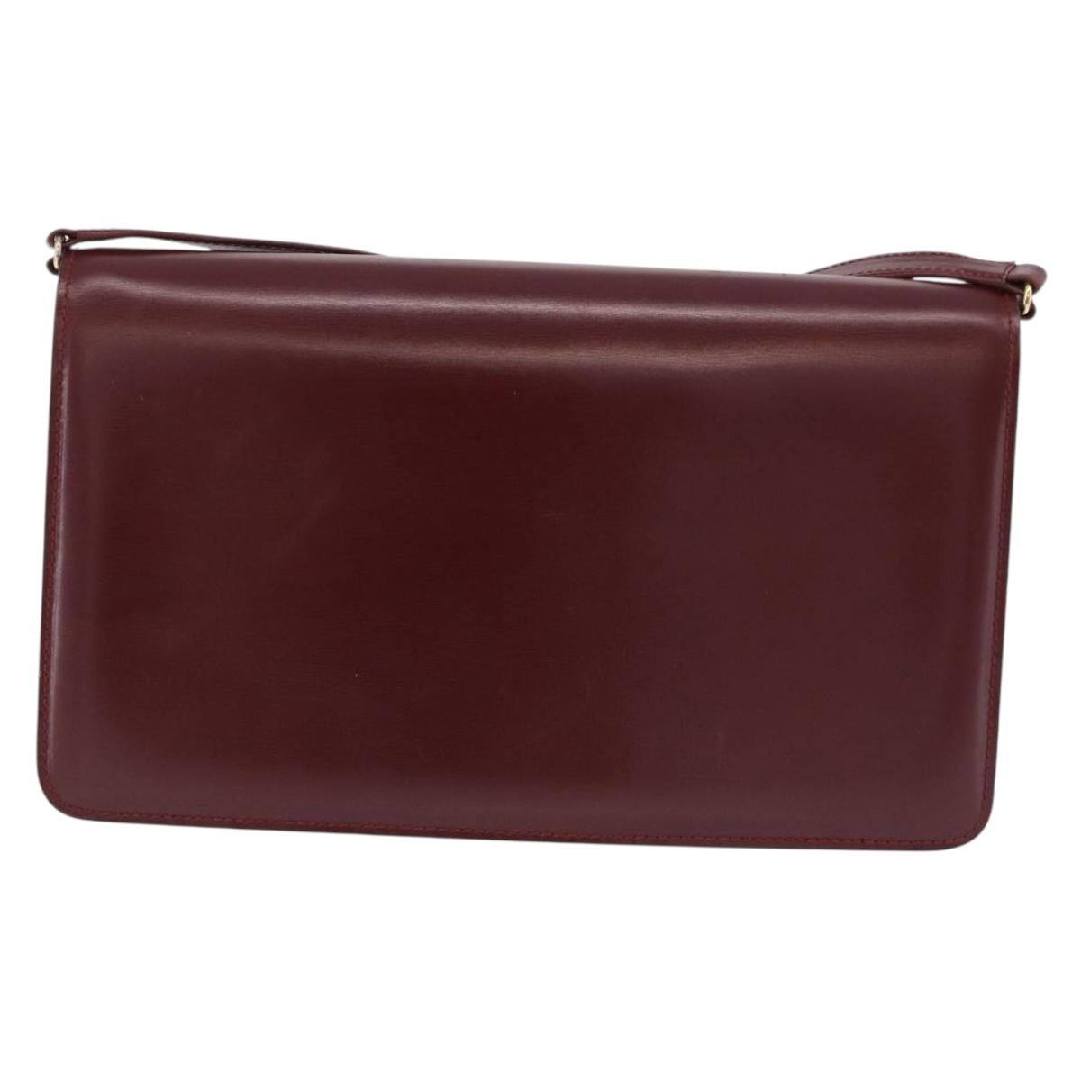 GUCCI Shoulder Bag Leather Bordeaux Gold Auth 191903 - Jerrillo image 2