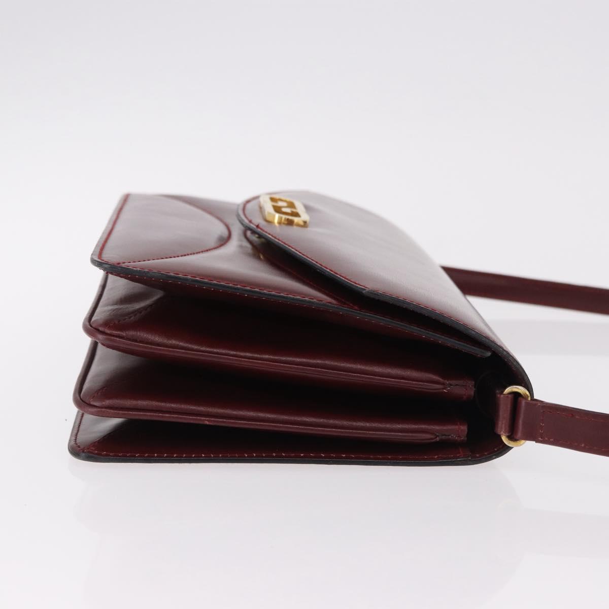 GUCCI Shoulder Bag Leather Bordeaux Gold Auth 191903 - Jerrillo image 3