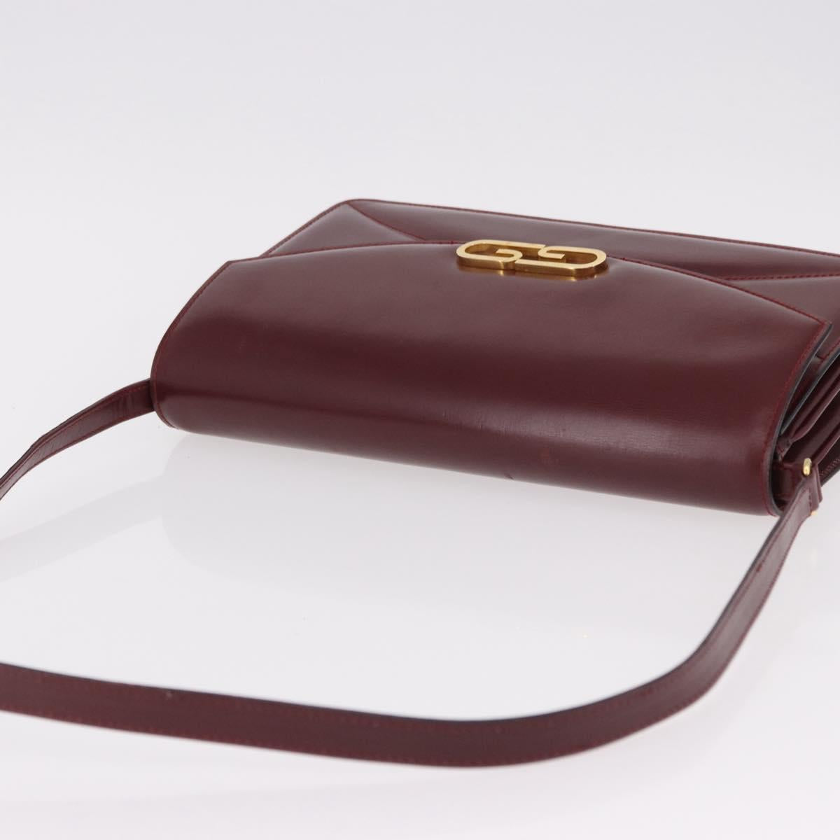 GUCCI Shoulder Bag Leather Bordeaux Gold Auth 191903 - Jerrillo image 6