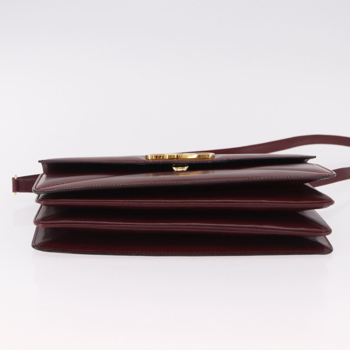GUCCI Shoulder Bag Leather Bordeaux Gold Auth 191903 - Jerrillo image 5
