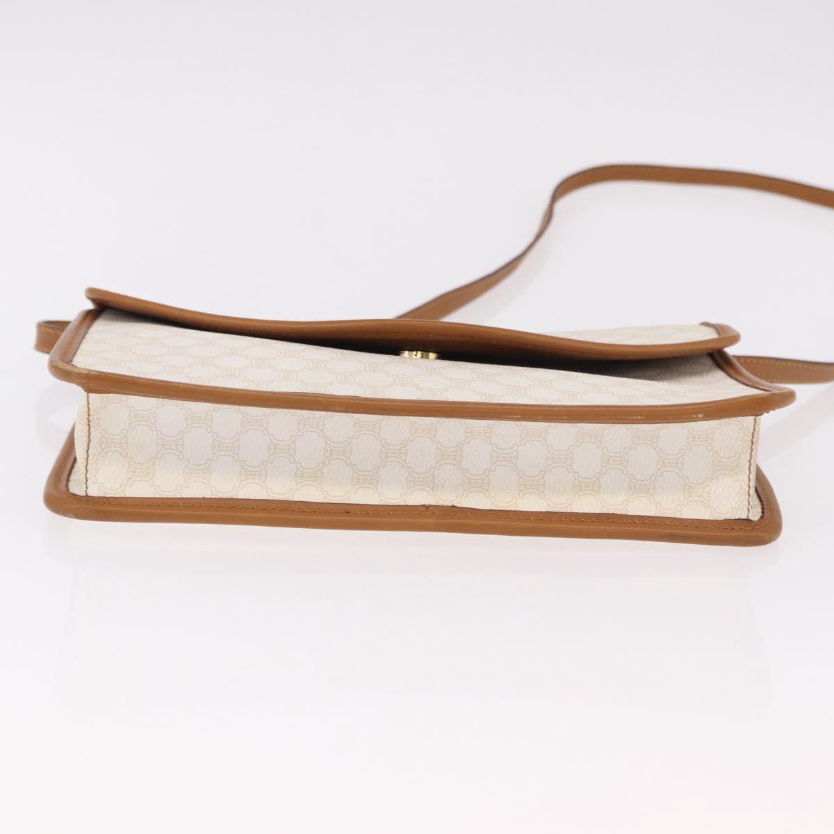 CELINE Macadam Canvas Shoulder Bag PVC White Gold Auth 191906A - Jerrillo image 6