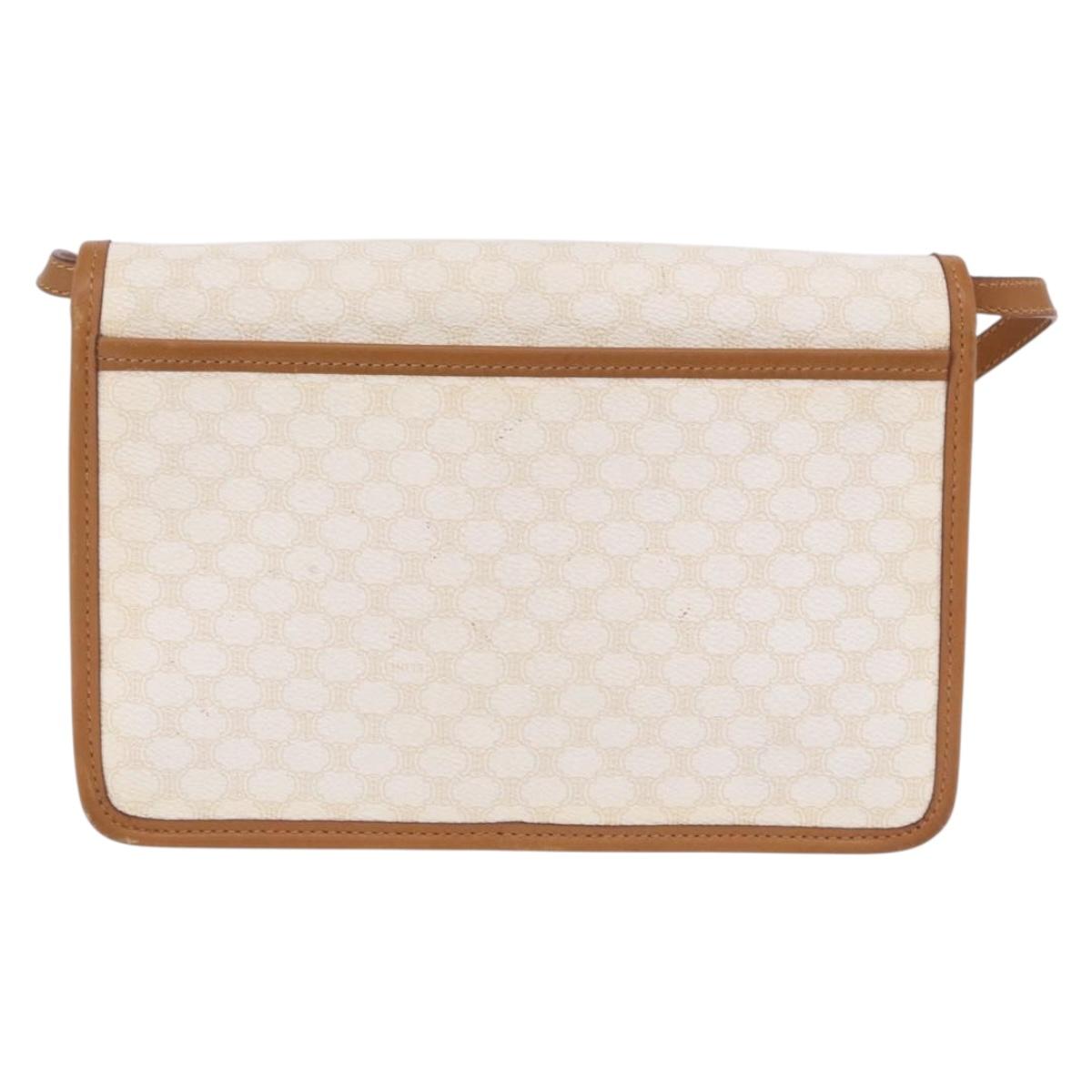 CELINE Macadam Canvas Shoulder Bag PVC White Gold Auth 191906A - Jerrillo image 2