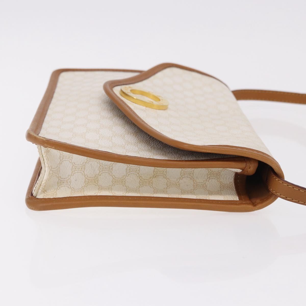 CELINE Macadam Canvas Shoulder Bag PVC White Gold Auth 191906A - Jerrillo image 4