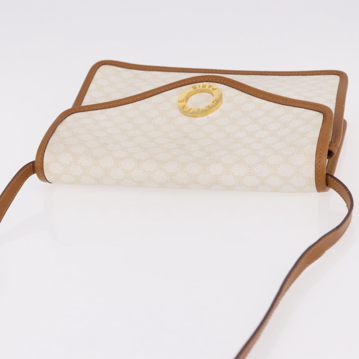 CELINE Macadam Canvas Shoulder Bag PVC White Gold Auth 191906A - Jerrillo image 7