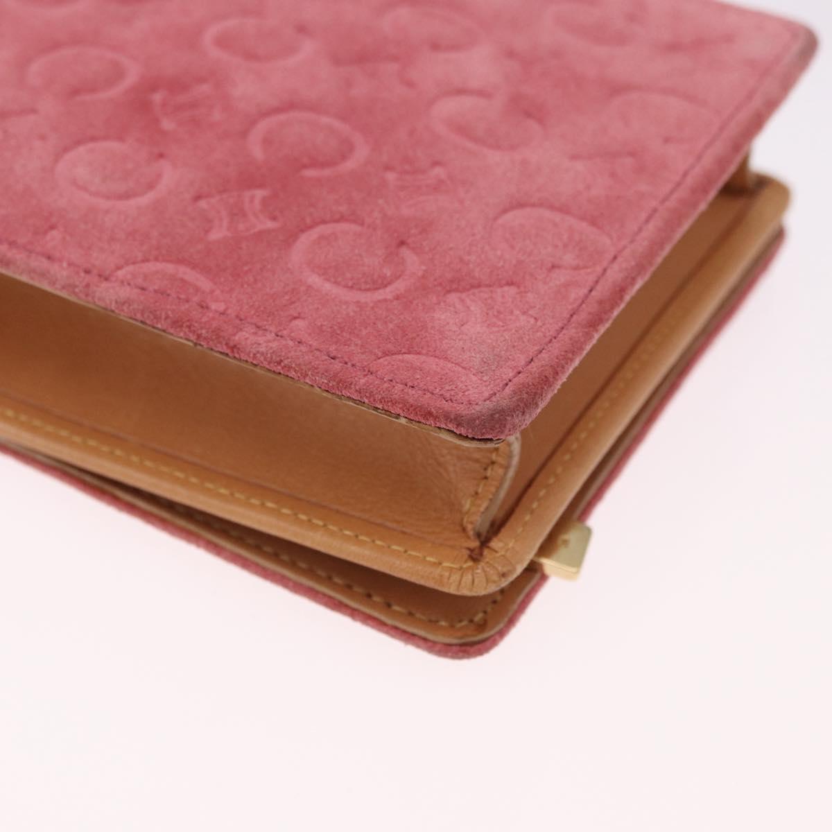 CELINE C Macadam Canvas Shoulder Wallet Suede Pink Gold Auth 192028A - Jerrillo image 8