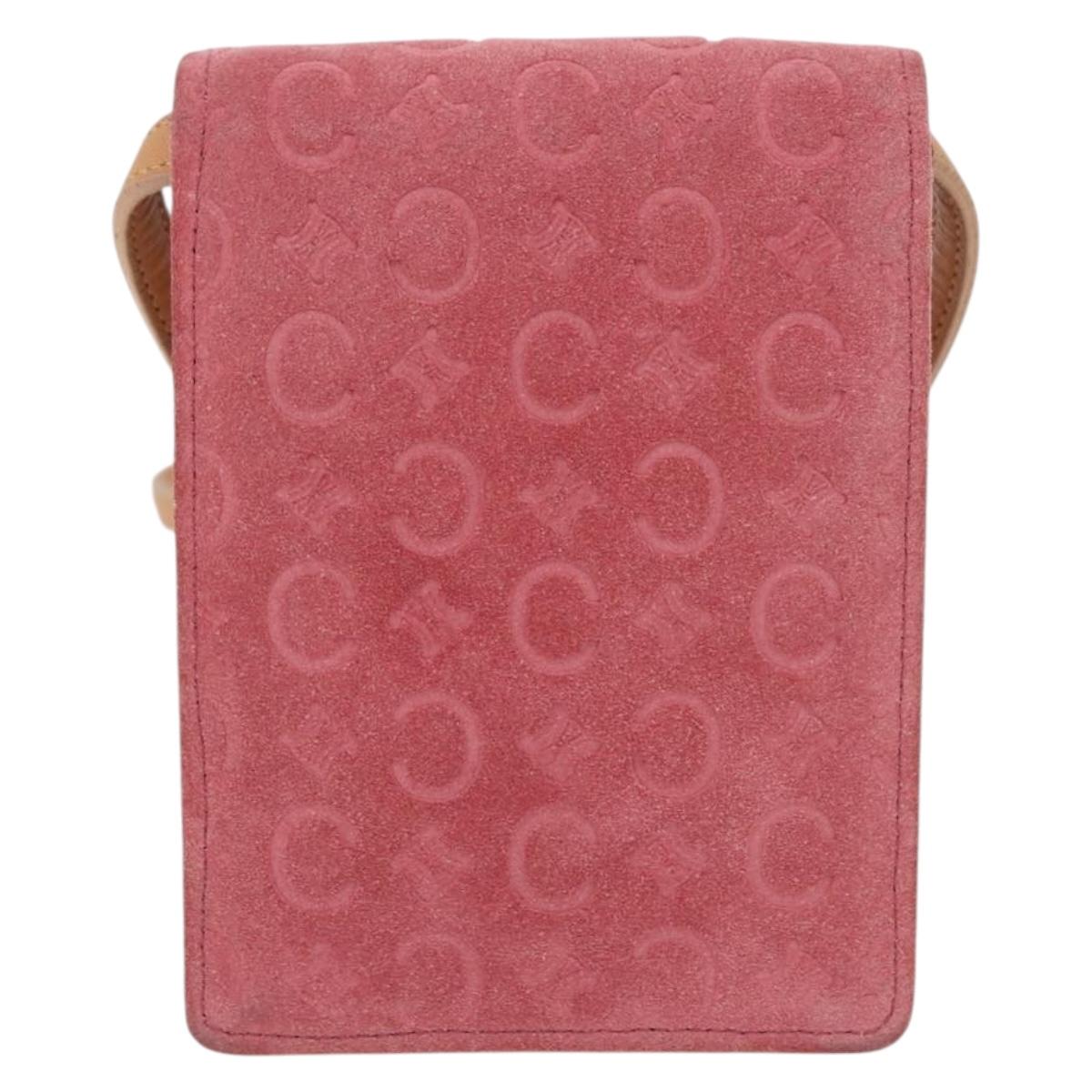 CELINE C Macadam Canvas Shoulder Wallet Suede Pink Gold Auth 192028A - Jerrillo image 2