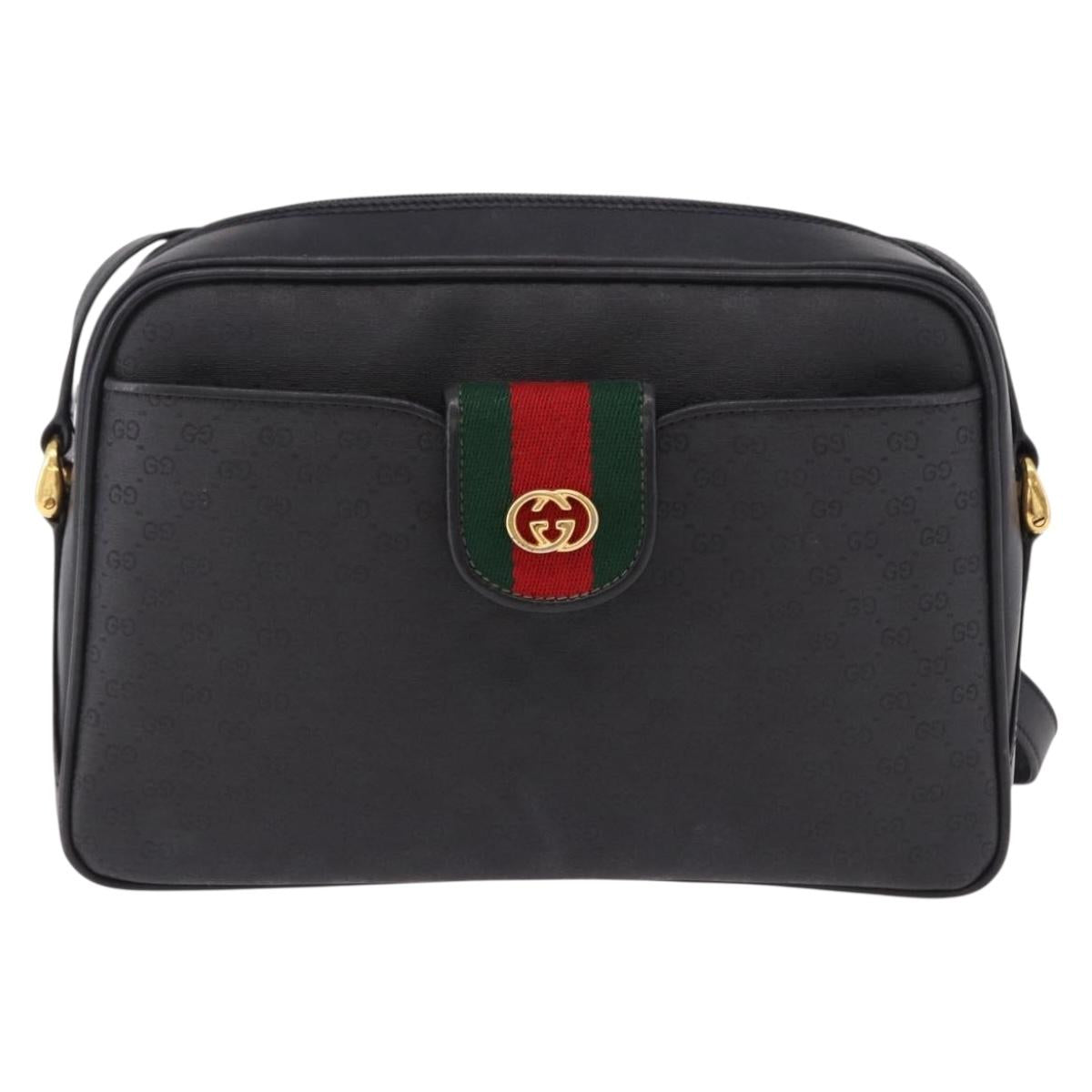 GUCCI Micro GG Supreme Web Sherry Line Bag PVC Black 001 098 4073 Auth 192034 - Jerrillo image 2