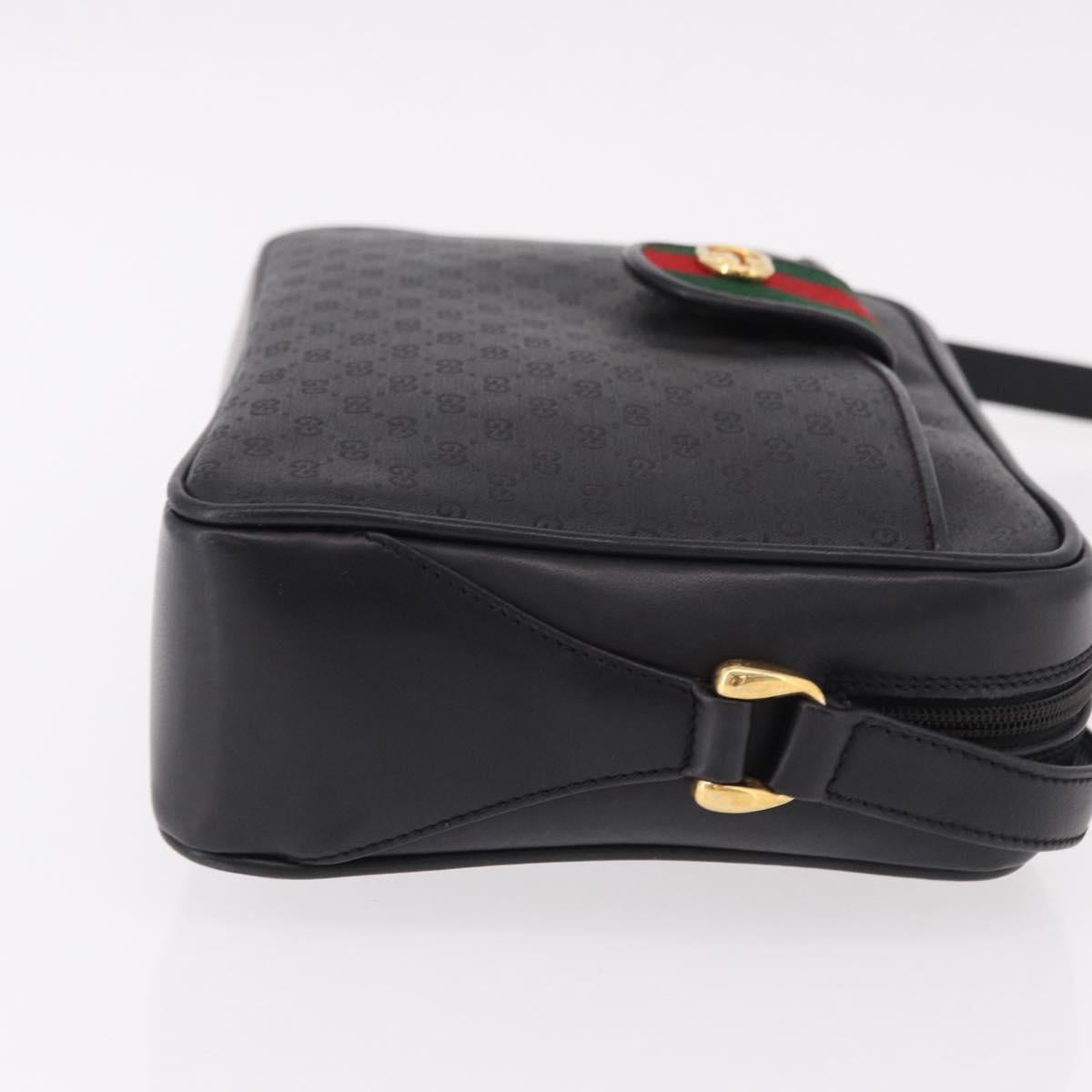 GUCCI Micro GG Supreme Web Sherry Line Bag PVC Black 001 098 4073 Auth 192034 - Jerrillo image 4