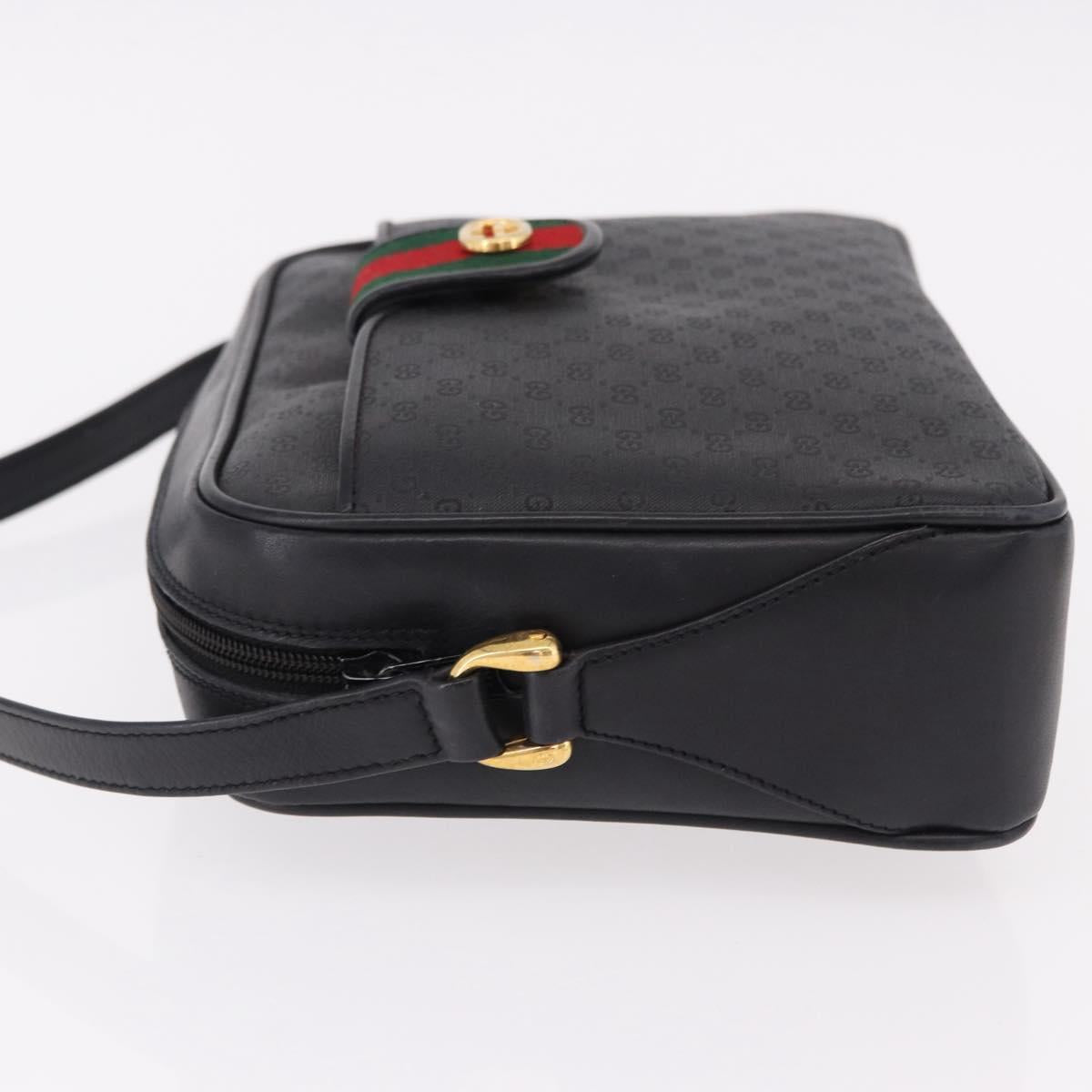 GUCCI Micro GG Supreme Web Sherry Line Bag PVC Black 001 098 4073 Auth 192034 - Jerrillo image 5