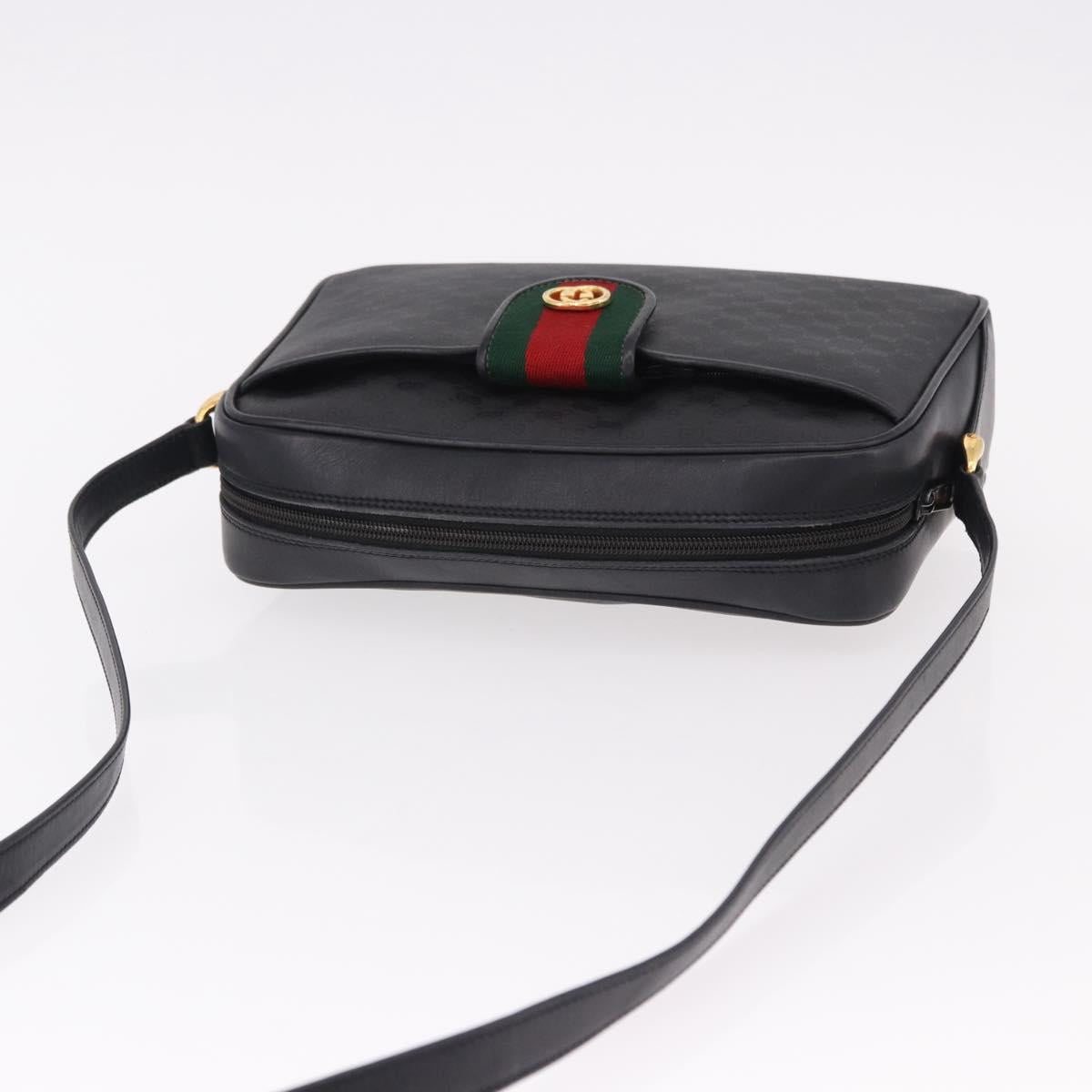 GUCCI Micro GG Supreme Web Sherry Line Bag PVC Black 001 098 4073 Auth 192034 - Jerrillo image 6