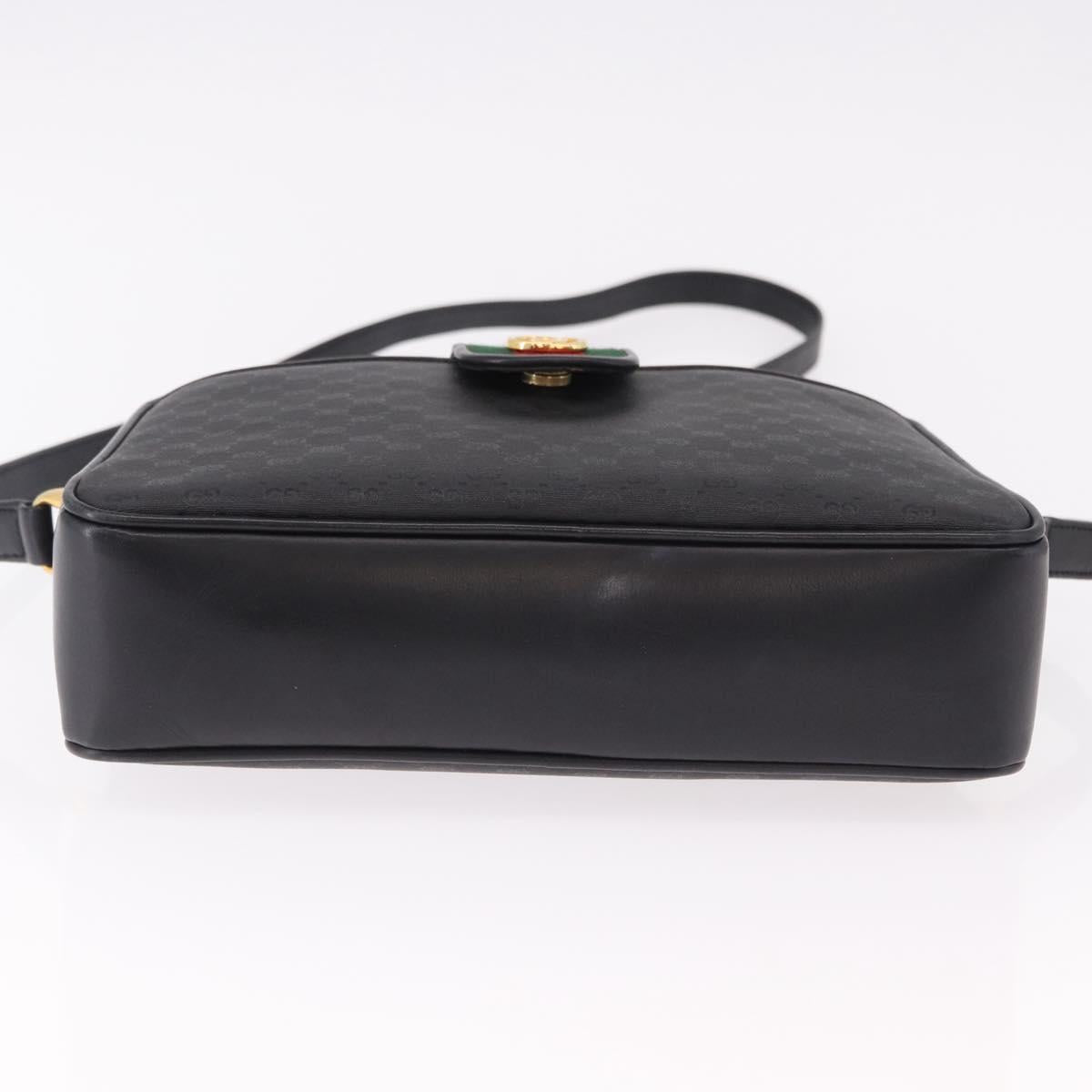 GUCCI Micro GG Supreme Web Sherry Line Bag PVC Black 001 098 4073 Auth 192034 - Jerrillo image 9