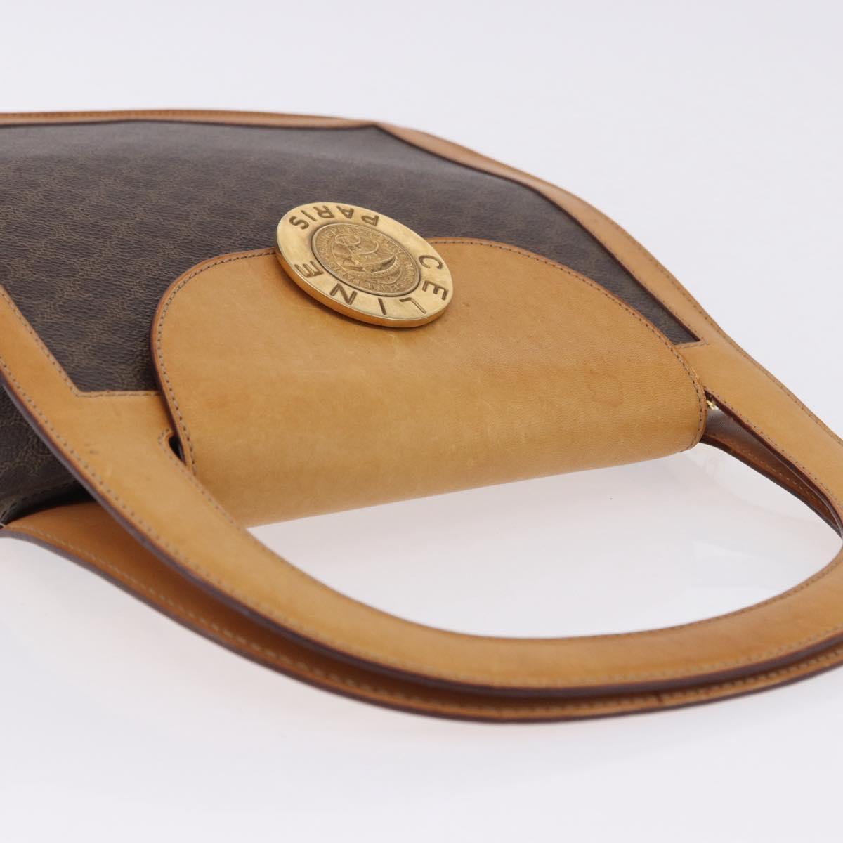 CELINE Macadam Canvas Medallion Hand Bag PVC Leather Brown Gold Auth 192071A - Jerrillo image 6
